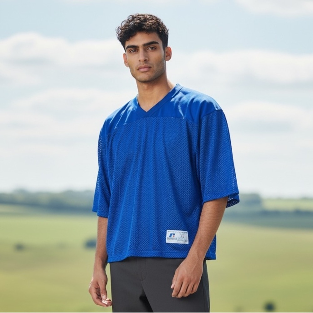 Russell. Athletic Royal Blue Mesh Jersey